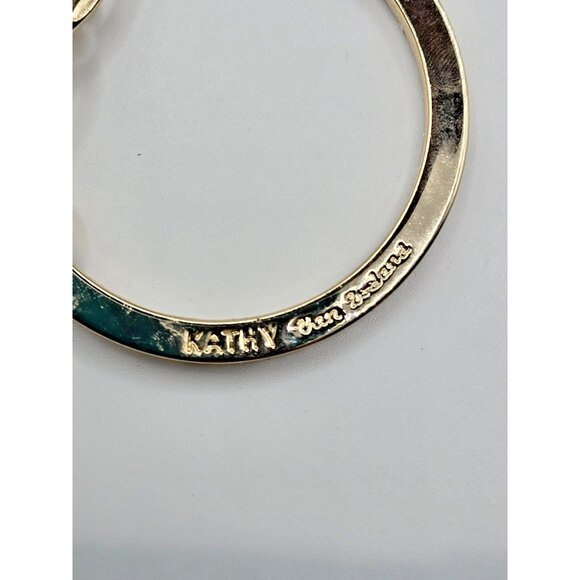 Kathy Van Zeeland Hearts Crystal Pave Fleur Gold Tone Mixed Charm Keychain - Picture 9 of 9